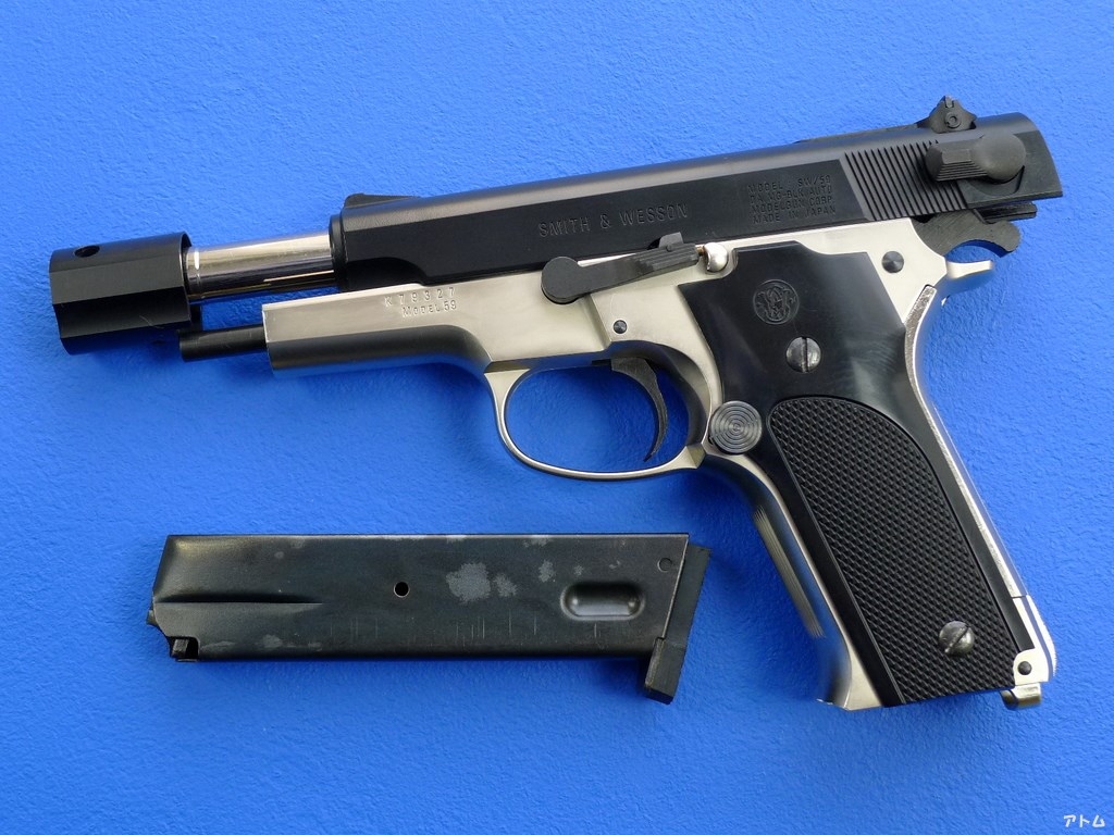 MGC S&W M59 フレームシルバー モデルガン MGC] S&W M59 シルバーフレーム 組立キット組立済 発火モデル